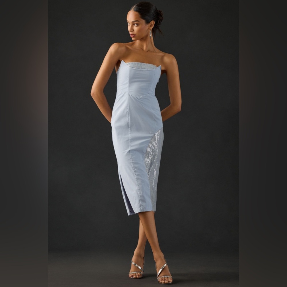 ANTHROPOLOGIE Strapless Slim Midi Dress 👗